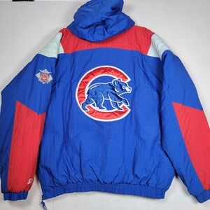 Vintage Chicago Cubs Starter Jacket Men's Size L Blue Red MLB Baseball